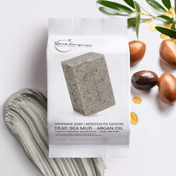 DEAD SEA MUD-ARGAN ΧΕΙΡΟΠΟΙΗΤΟ ΣΑΠΟΥΝΙ ΜΕ ΛΑΣΠΗ ΝΕΚΡΑΣ ΘΑΛΑΣΣΑΣ-ΛΑΔΙ ΑΡΓΚΑΝ
