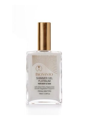 PLATINUM FOR HAIR AND BODY BIOSANTO SHIMMER GEL PLATINUM FOR BODY AND HAIR